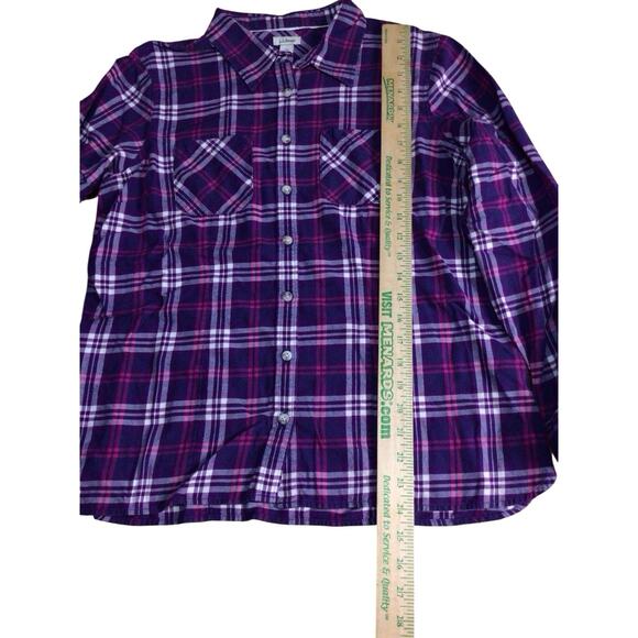 LL Bean Plaid Flannel Shirt Purple Pink Lumberjack Collared Button Up Women’s M - Picture 9 of 9